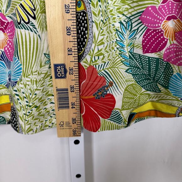 Tommy Bahama Shift Dress Tropical Toucan Linen Blend Sleeveless‎ Vacation Resort - Picture 9 of 9